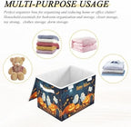 Bolaz Storage Bins with Lids and Handles, Halloween Background with Pumpkins - Image 7