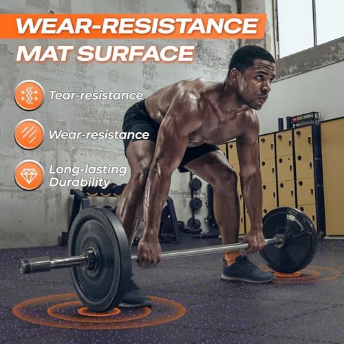 SUPERJARE 0.56'' Thick 48 Sq Ft Rubber Top Gym Flooring - Image 6
