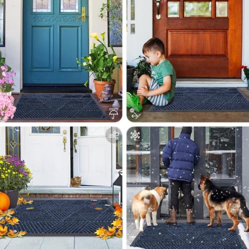 Smiry Front Door Mat Outside Entrance, Low Profile Rubber Doormat - Image 7