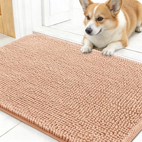 OLANLY Dog Door Mat for Muddy Paws 30x17, Super Absorbent Chenille Mud Mat by OLANLY