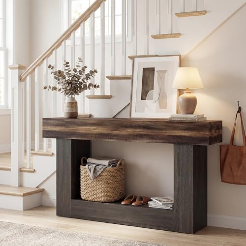 GIANTEX 63" Farmhouse Console Table, 2-Tier Narrow Entryway Table - Image 6