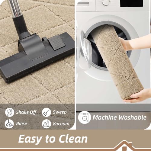 BEQHAUSE Dirt Trapper Door Mat 36" x 60", Doormat Non-Slip, Warm Beige - Image 6