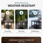 PASAMIC Outdoor Side Table, 2-Tier Oval Patio Table - Image 5