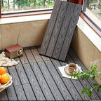 Composite Wood Deck Tiles 24 x 12 in, Interlocking Outdoor Decking Tiles by Unknown