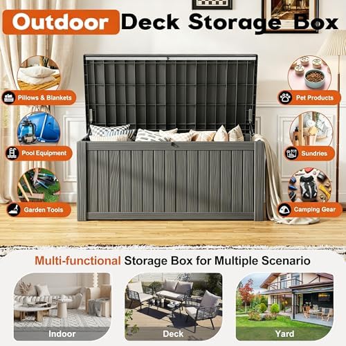 Outdoor Storage Box, Resin Deck Boxes Indoor and outdoor, Waterproof Storage - Image 3