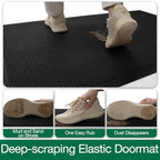LUMI Outdoor Door Mat Traps & Hides Dirt 32x47, Outside Entrance, Half Black - Image 3