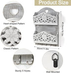 Key and Mail Holder for Wall, 2-Slot Mail Organizer Wall Mount 5 Key Hooks - Image 3