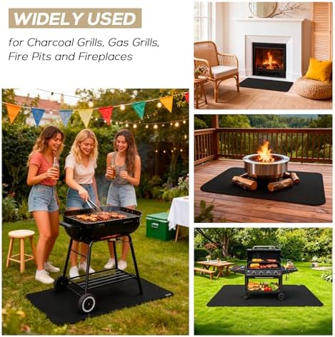 30 x 48inch Grill Mat for Outdoor Grill, Double-Sided Fireproof Grill Pad - Image 4