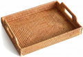 Rattan Serving Tray, Rectangle Woven Wicker Tray by S310
