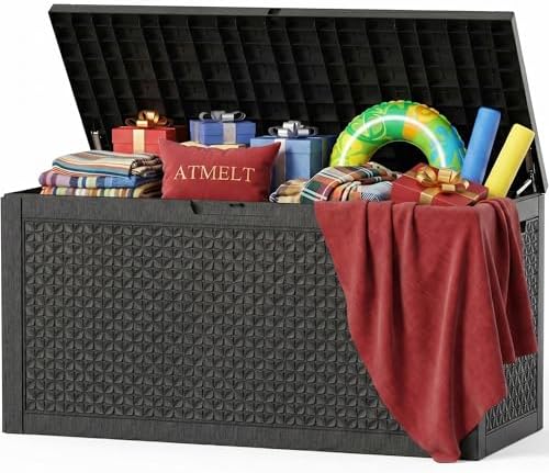 160 Gallon Outdoor Storage Box, Deck Box Waterproof, Toy Storage Bin by ATMELT