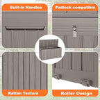PatioZen 75 Gallon Resin Deck Box, Lockable Patio Outdoor Storage Box - Image 4