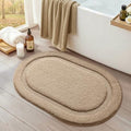 Color&Geometry Oval Beige Bathroom Rugs 36x24, Extra Soft Absorbent Microfiber by COLORG