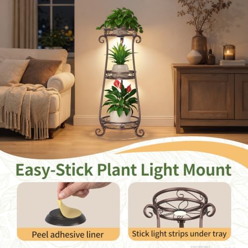 LASZOLA 3 Tiers Metal Corner Plant Stand Tall - Image 5