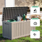 DRATO 90 Gallon Outdoor Storage Box Waterproof, Lockable Resin Deck Box - Image 6