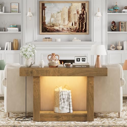 47.2" Entryway Table with Outlet, 2-Tier Console Table with Sensor Light - Image 5