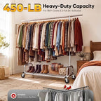 HOKEEPER Clothes Rack Heavy Duty Clothing Rack Load 450LB Height Adjustable - Image 4