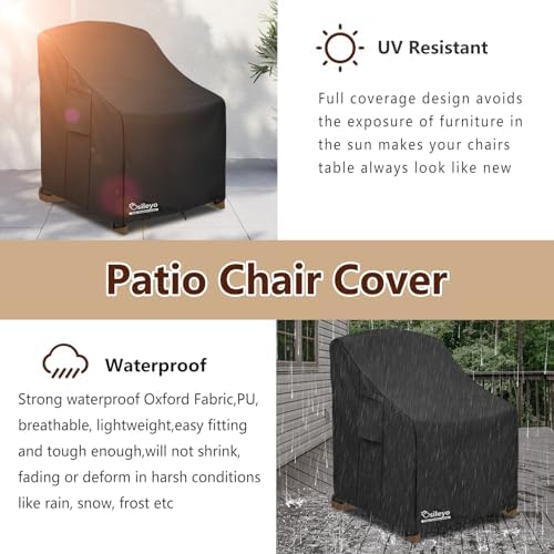 Patio Chair Cover 32W x 35D x 36H inches, Waterproof Heavy Duty Outdoor - Image 5