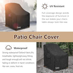 Patio Chair Cover 32W x 35D x 36H inches, Waterproof Heavy Duty Outdoor - Image 5