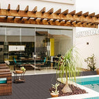 Goovilla Plastic Interlocking Deck Tiles, 36 Pack 12"x12", Dark Coffee - Image 5