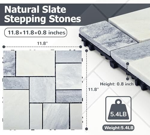 jxgzyy 4PCS Interlocking Deck Tiles, Waterproof DIY Outdoor Flooring, Natural - Image 2