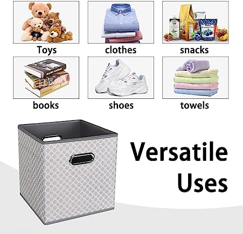 Black Foldable Storage Cubes Bins, Fabric Storage Box Cubes Organizer Baskets - Image 3