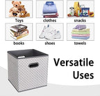 Black Foldable Storage Cubes Bins, Fabric Storage Box Cubes Organizer Baskets - Image 3