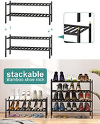 viewcare 2-Tier Black Bamboo Shoe Rack - Image 5