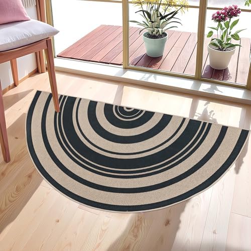 Easy Jute Rug 2.6x5Ft Half Round Rainbow Carpet - Image 4