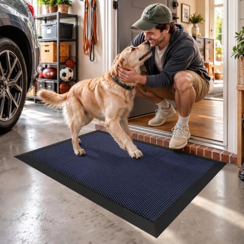 LUMI Outdoor Door Mat Traps & Hides Dirt 23.5x35.5, Outside Entrance - Image 4