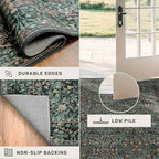 Dark Green Washable 3x12 Extra Long Runner Rug - Image 5