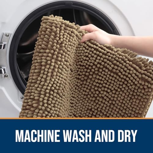 OLANLY Dog Door Mat for Muddy Paws 47x24, Super Absorbent Chenille Mud Mat - Image 5