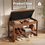 Shoe Rack Bench Solid Wood Shoe Storage Bench Entryway Shoe Bench 23.6'' - Image 2