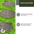 Tierra Verde 4-Pack 18”x18” Cracked Log Rubber Stepping Stones - Image 3