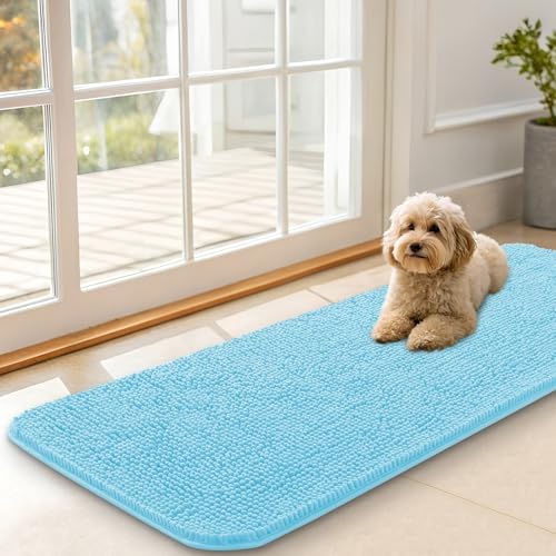 OLANLY Dog Door Mat for Muddy Paws 47x17, Super Absorbent Chenille Mud Mat by OLANLY