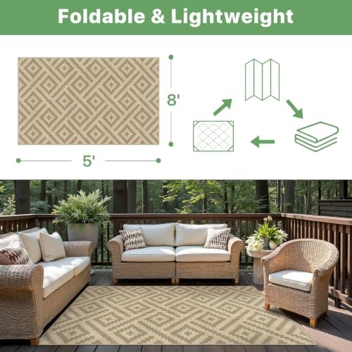 GENIMO Outdoor Rug, Waterproof Plastic Rugs - Image 2