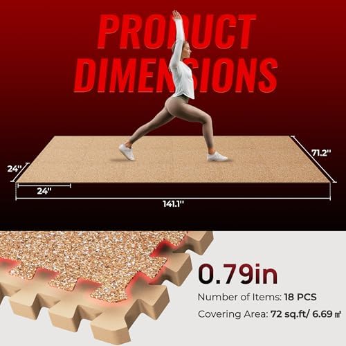 SUPERJARE 0.79'' Extra-Thick 18 Pcs 72 Sq Ft Exercise Equipment Mats - Image 5