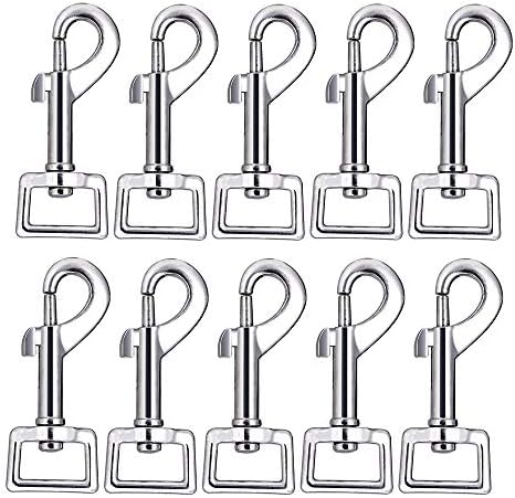 Swivel Snap Hooks, Lucky Goddness 10pcs Metal Heavy Duty Square Eye Clasp by LuckyGoddness