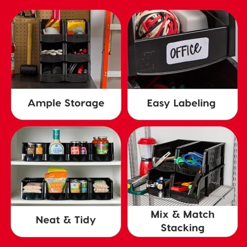 IRIS USA 8-Pack, Medium Stackable Storage Bins - Image 3