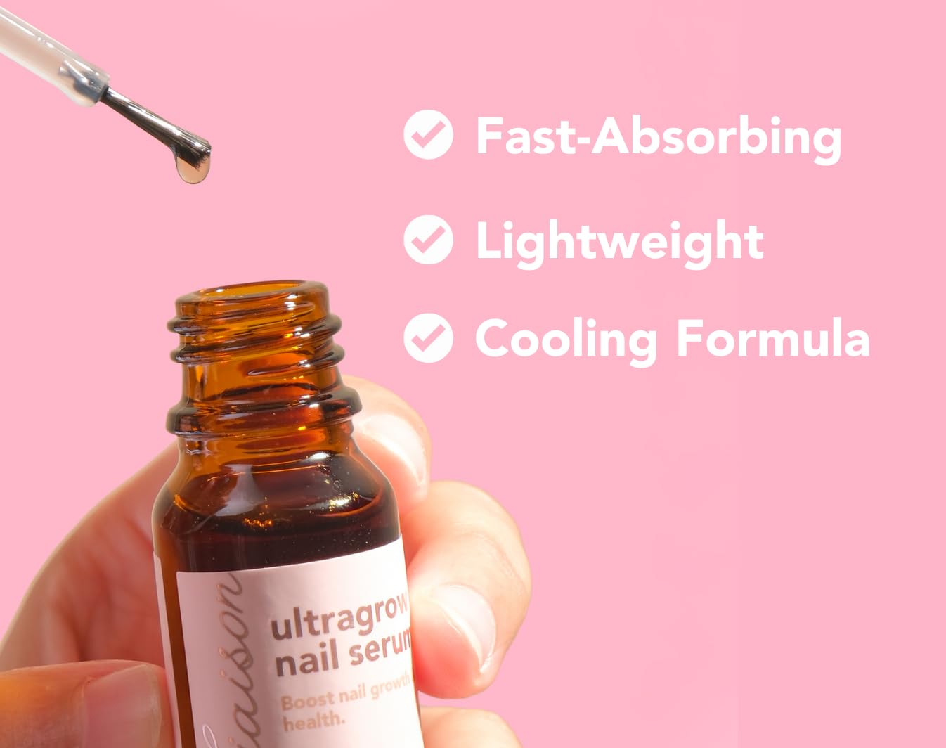 Liaison UltraGrow Nail Serum for Growth and Strength with Keratin Complex, Olive Oil & Vitamin E | Dermatologist-Tested to Support Weak, Brittle, Splitting Nails