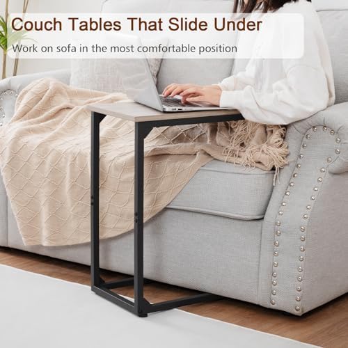 AMHANCIBLE C Shaped End Table Set of 2, Couch Side Table that Slide Under - Image 4
