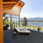 Goovilla Plastic Interlocking Deck Tiles, 9 Pack 12"x12", Dark Grey - Image 5