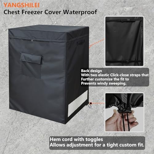 7.0 Cu Ft Chest Freezer Covers for Outside, 32.5W×22.5D×33.5H - Image 6