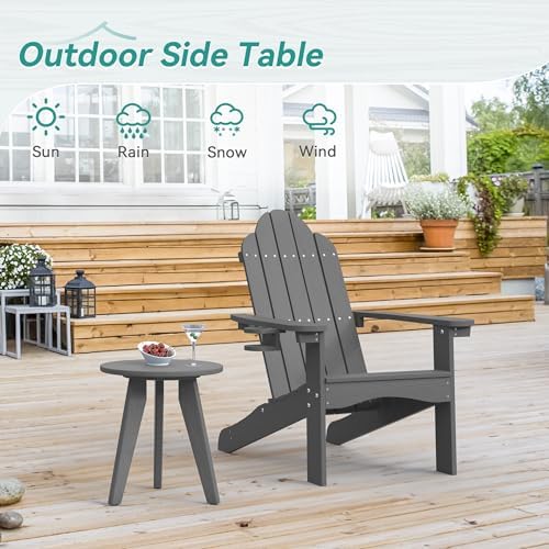 HDPS Outdoor Side Table, Small Round End Table - Image 4