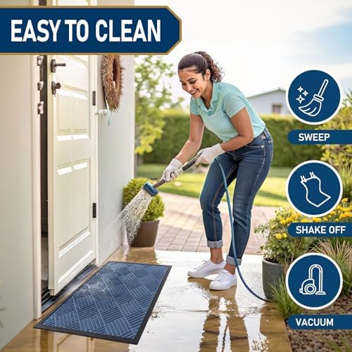 Smiry Front Door Mat Outside Entrance, Natural Rubber Doormat, 47x32 Inch - Image 6