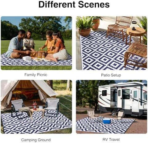 OLANLY Outdoor Rug 9x18 ft Waterproof Reversible Mat - Image 7