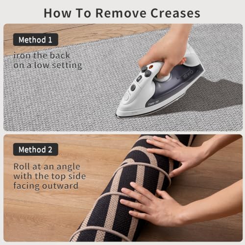 Tangsoo Easy Jute 2.6x8 Kitchen Runner Rug, Washable Non-Slip Floor Carpet - Image 5