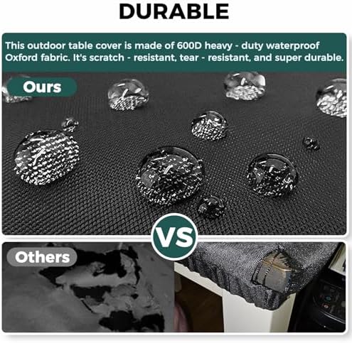 SUNICO Outdoor Table Covers Waterproof Square 48x48x6in - Image 5