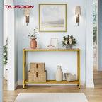 Tajsoon Entryway Table 41.8", 2 Tier Gold Console Table - Image 2