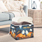 Bolaz Storage Bins with Lids and Handles, Halloween Background with Pumpkins - Image 5