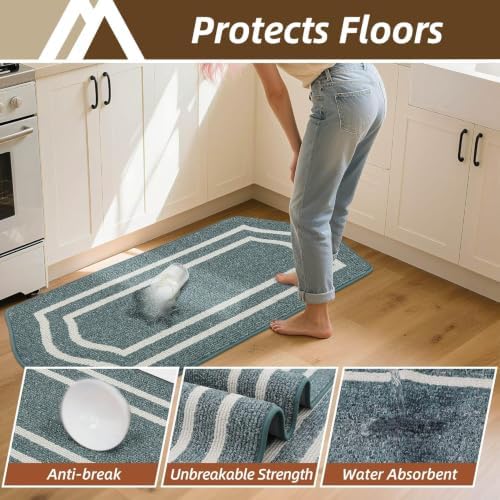 COSY HOMEER Kitchen Rugs Set of 2 Non Slip Kitchen Mats - Image 3